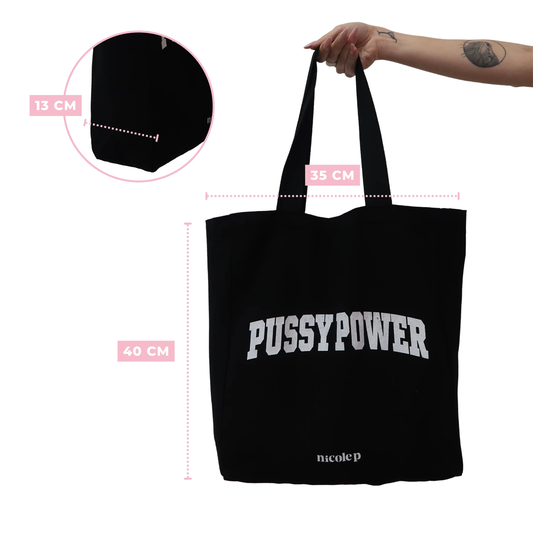 Tote Bag - Black College SMALL - Image 7