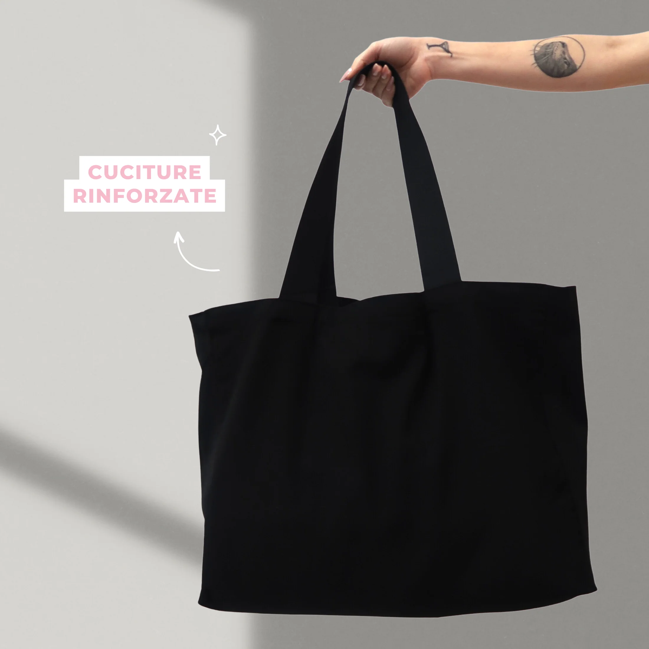 Tote Bag - Black Heart BIG - Image 2