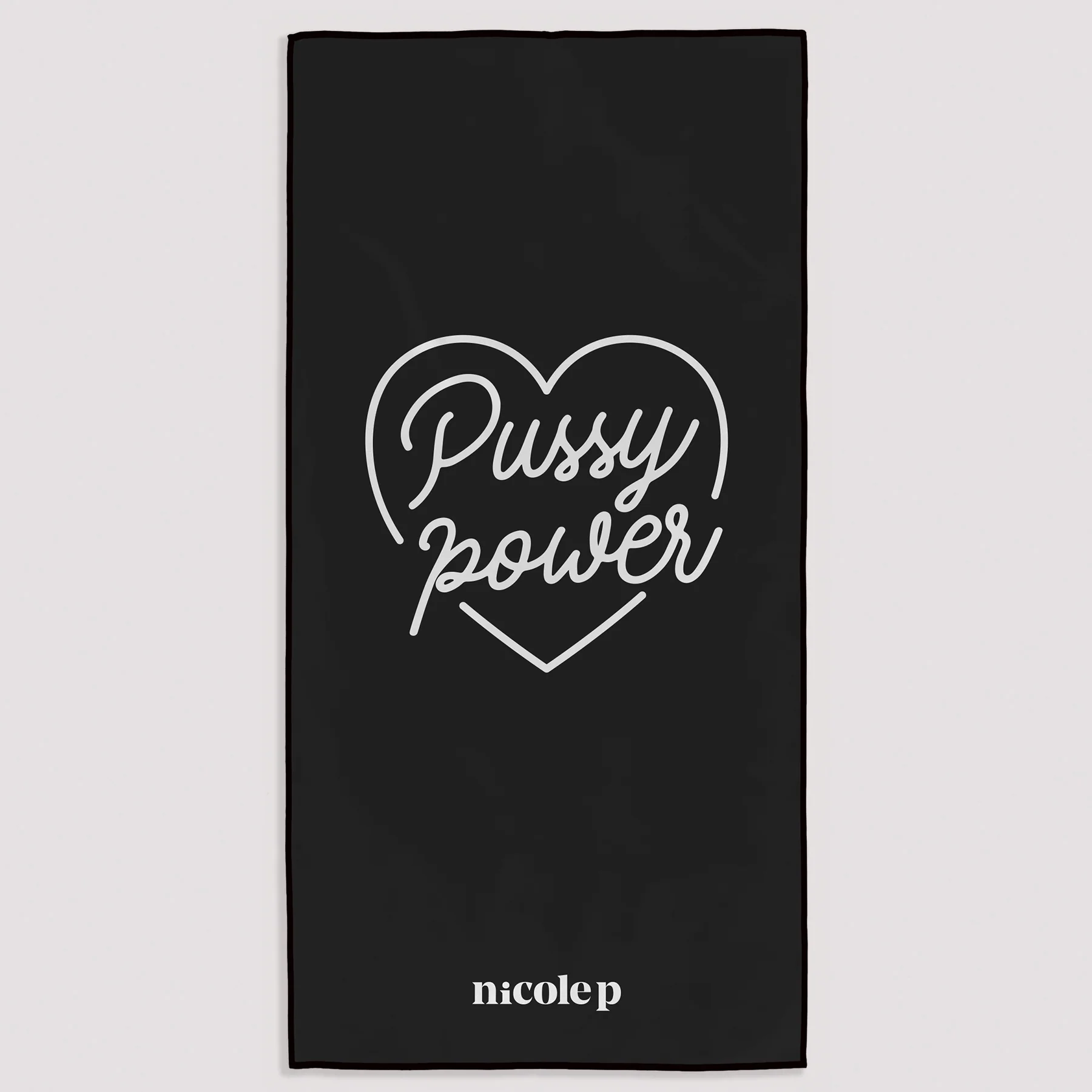 Beach Towel - Black Heart - Image 3