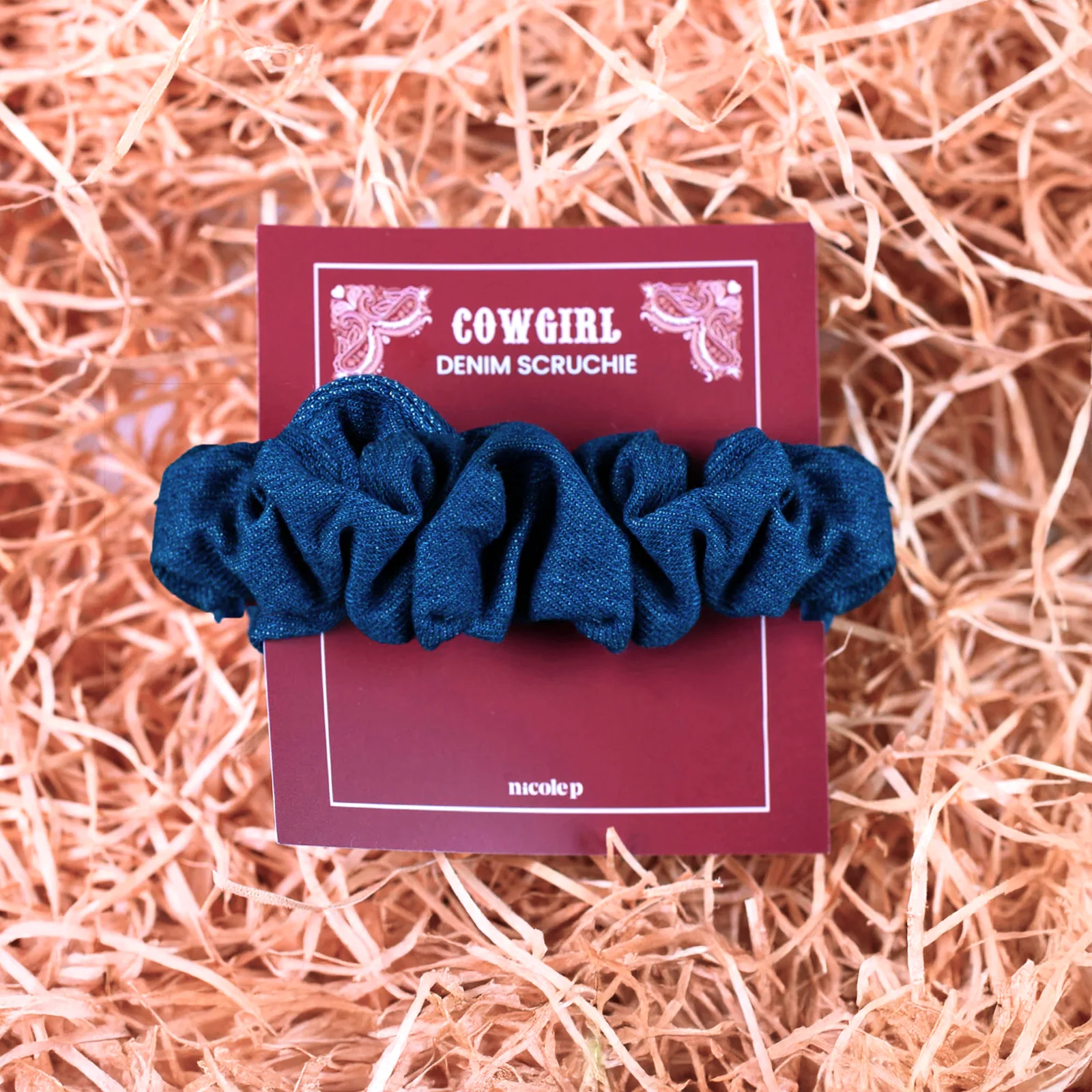 Country Scrunchie - Dark Blue - Image 4