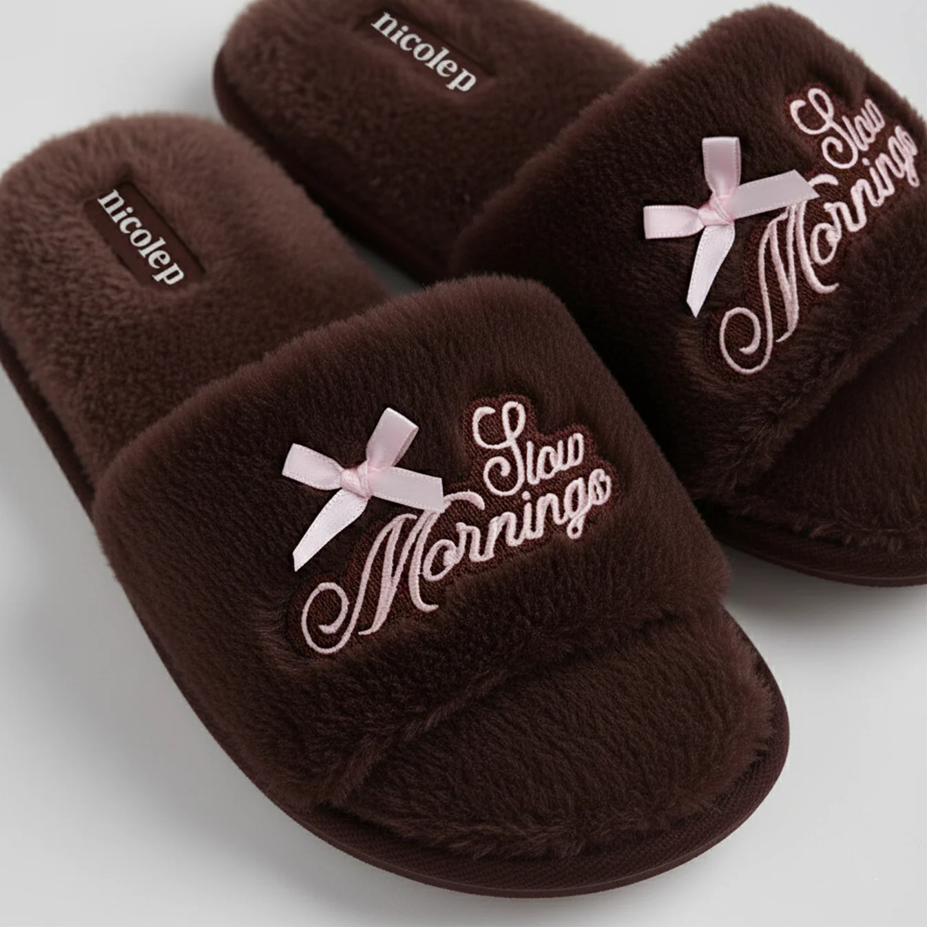 Fluffy Slippers - Chocolate - Image 3