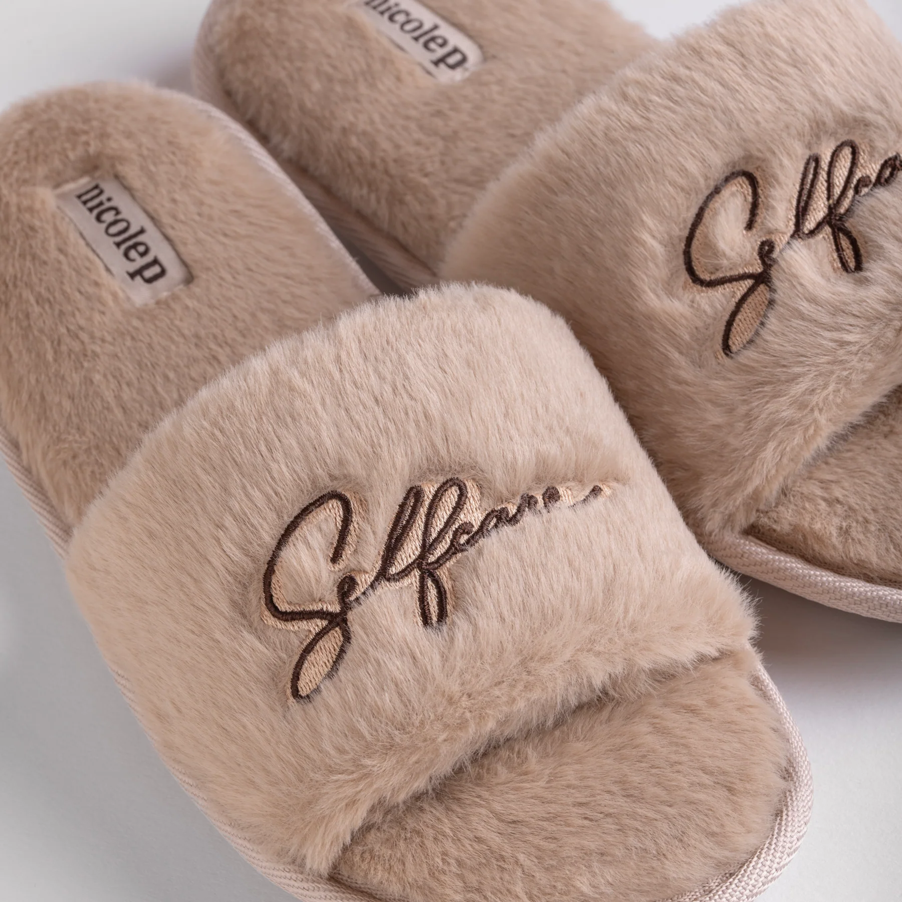 Fluffy Slippers - Beige - Image 3