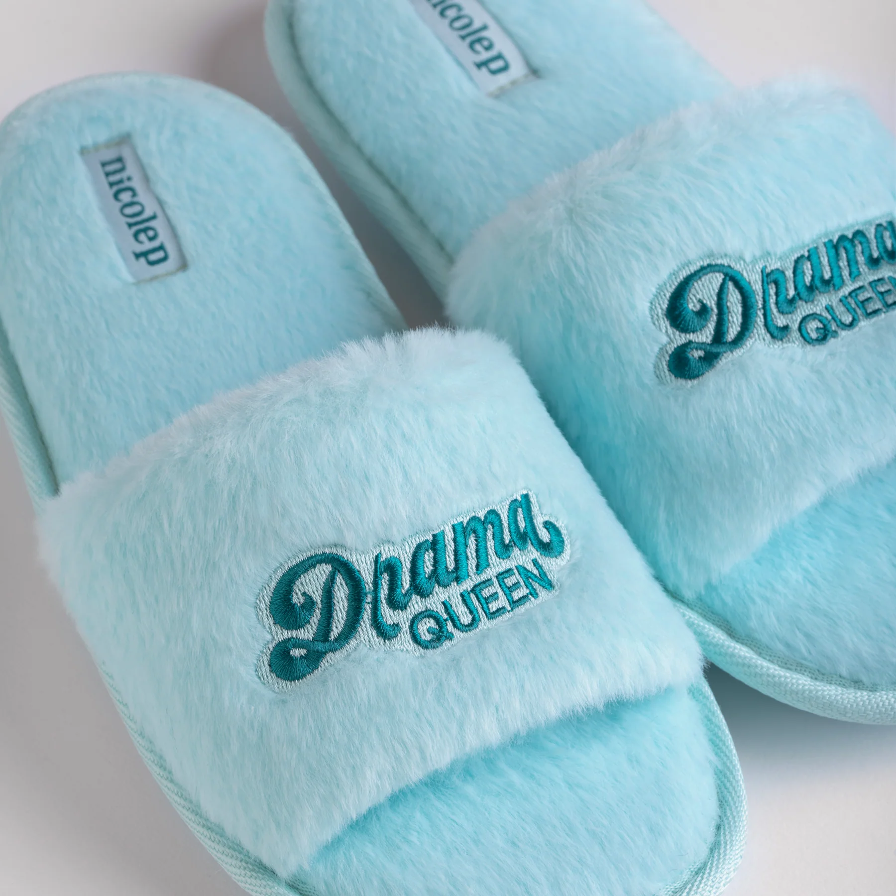 Fluffy Slippers - Turquoise - Image 3