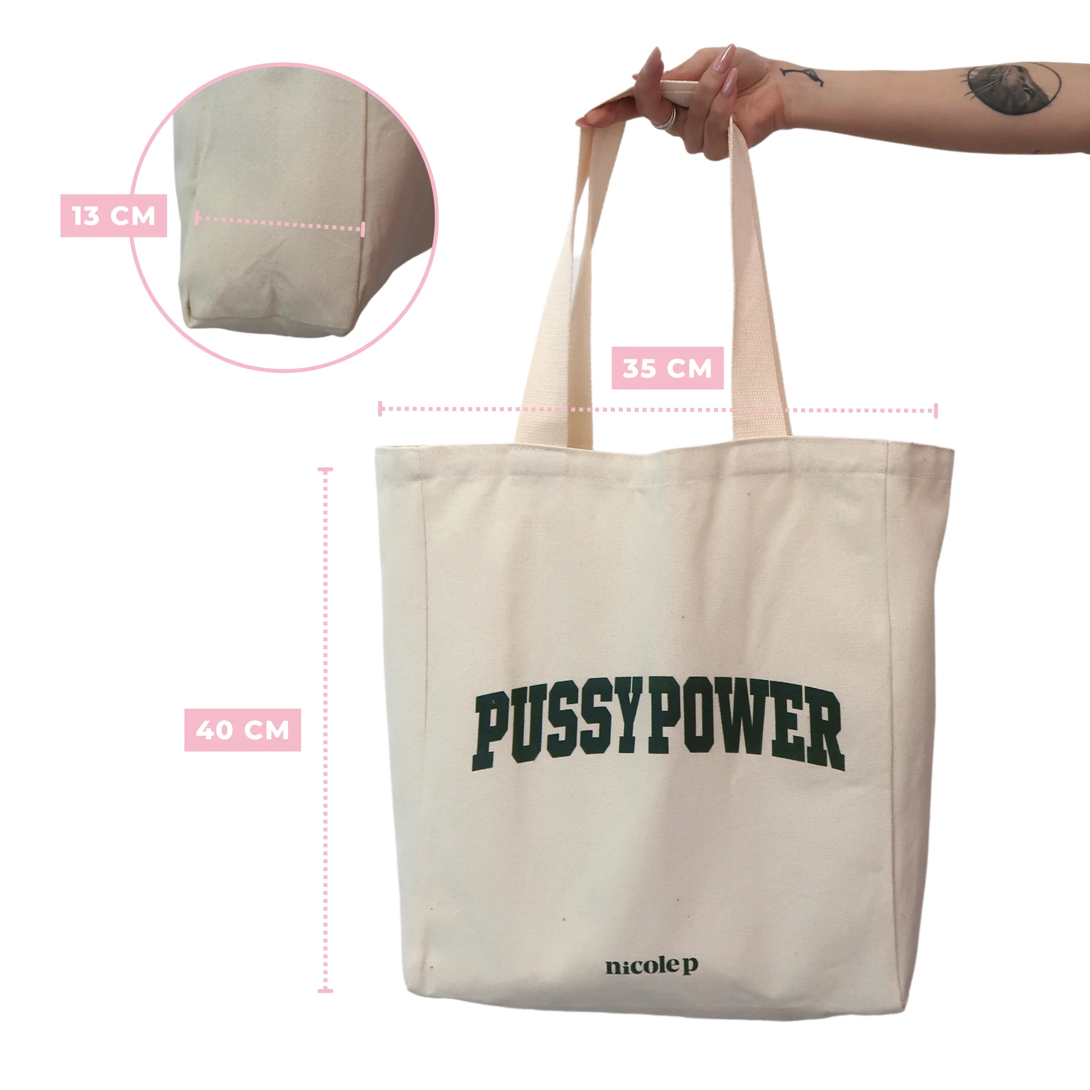 Tote Bag - Green College SMALL - Image 7