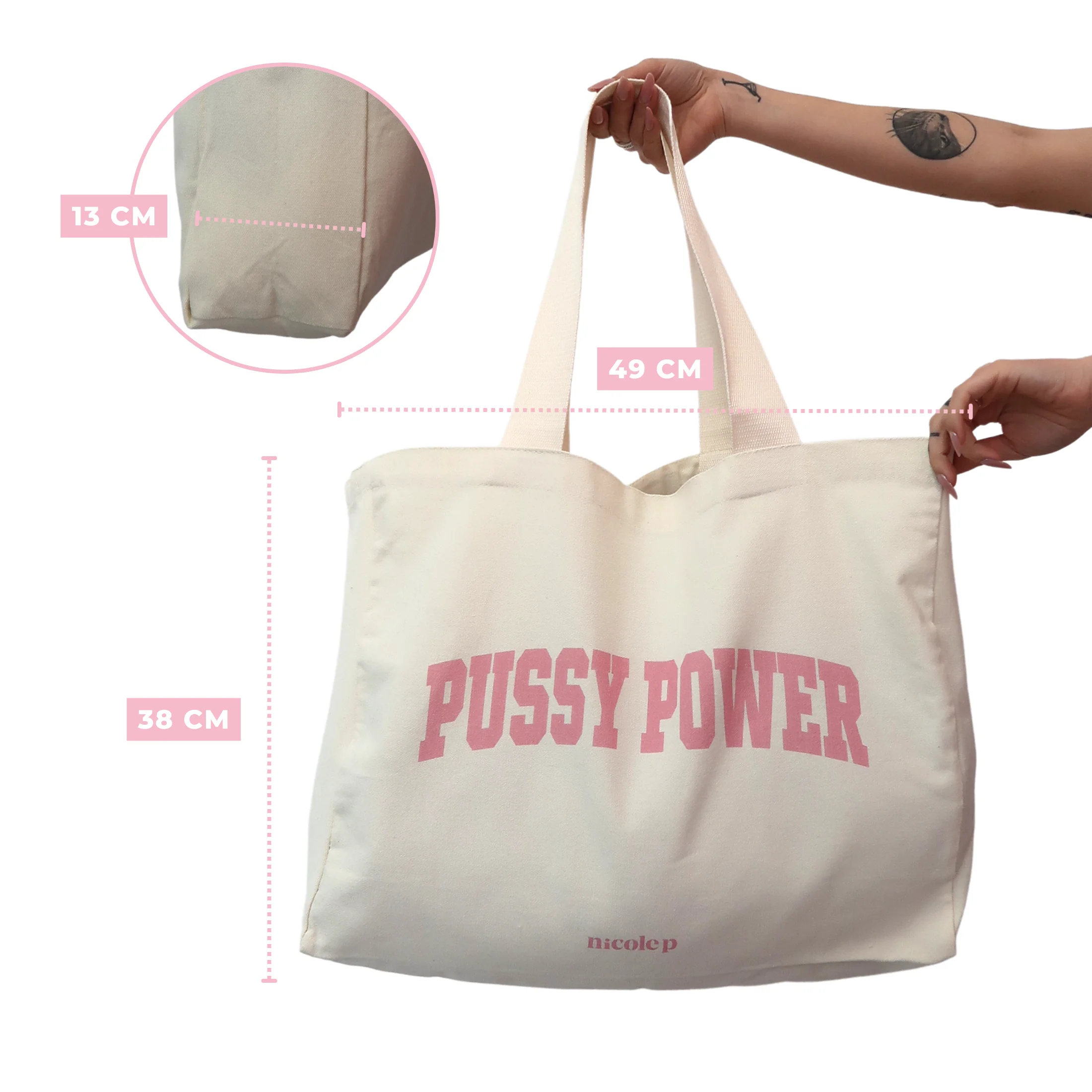 Tote Bag - Pink College BIG - Image 7