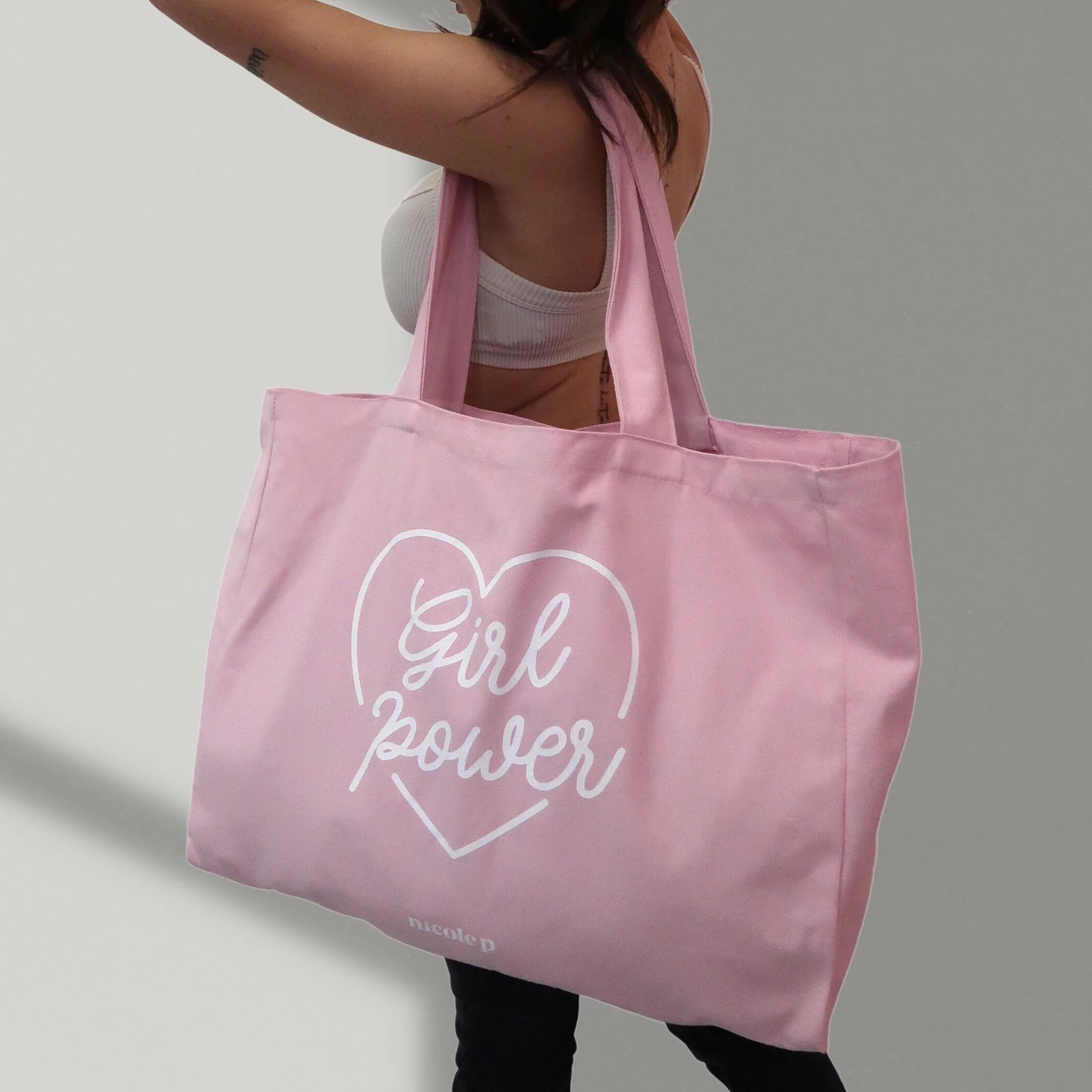 Tote Bag - Pink Heart BIG - Image 4