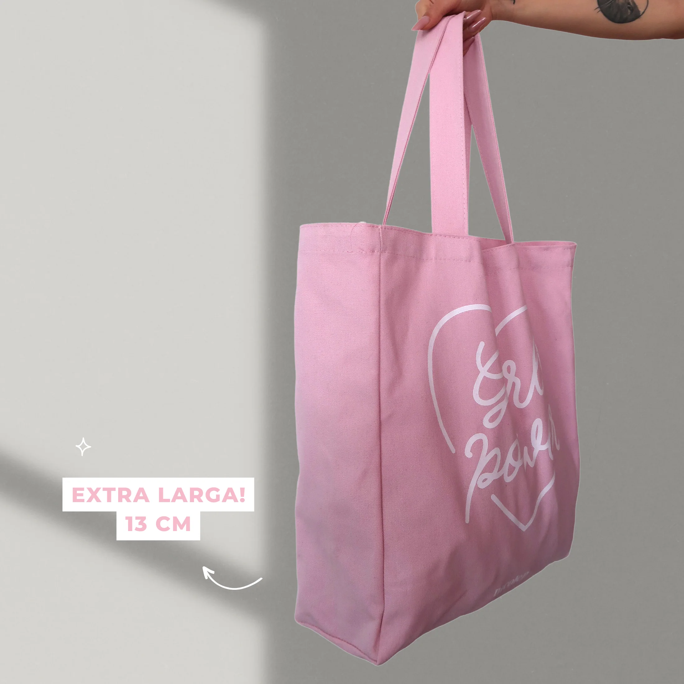 Tote Bag - Pink Heart SMALL - Image 3