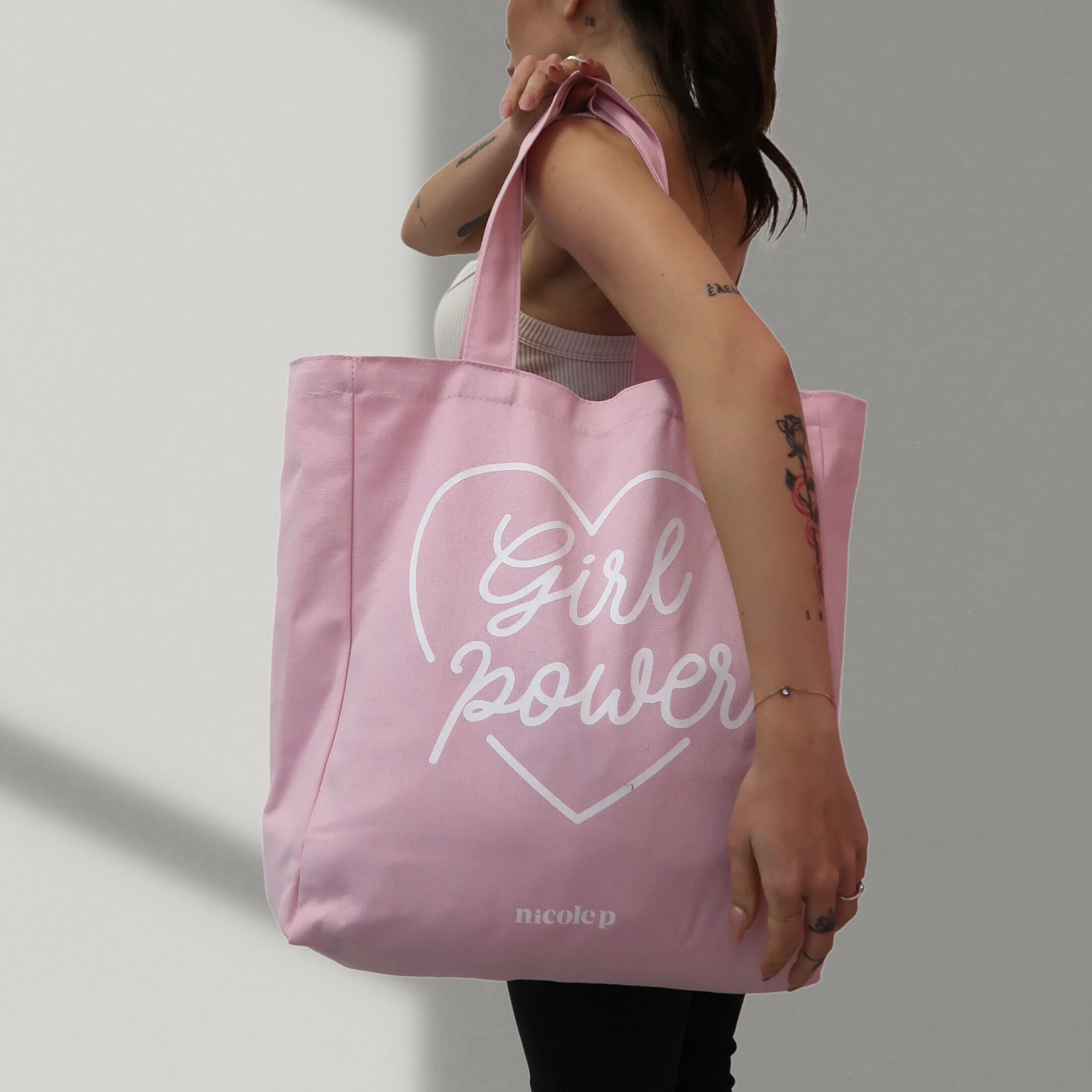 Tote Bag - Pink Heart SMALL - Image 5