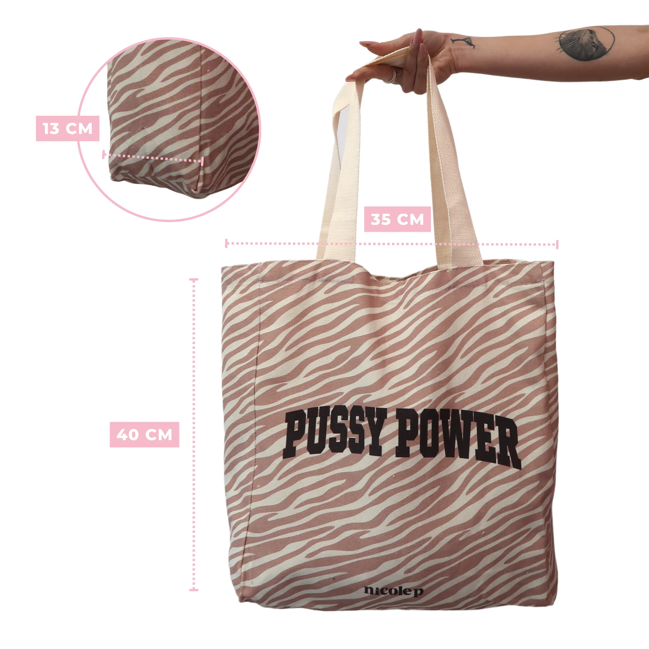 Tote Bag - Zebra College SMALL - Image 7